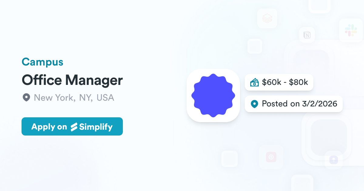 Office Manager Campus Simplify Jobs